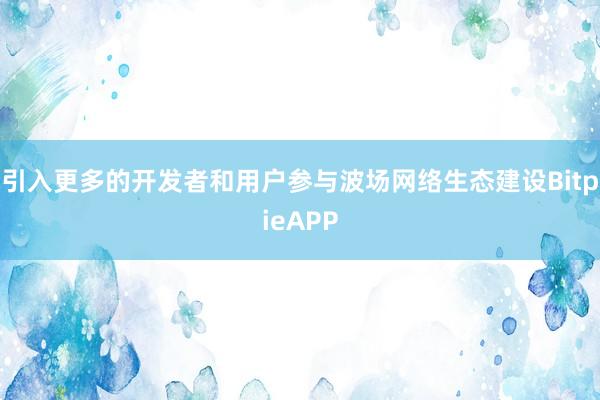 引入更多的开发者和用户参与波场网络生态建设BitpieAPP