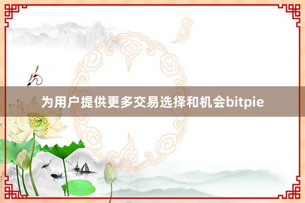 为用户提供更多交易选择和机会bitpie