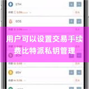 用户可以设置交易手续费比特派私钥管理
