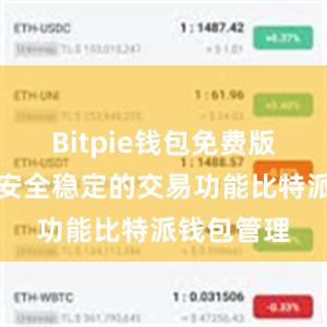 Bitpie钱包免费版还提供了安全稳定的交易功能比特派钱包管理