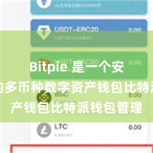 Bitpie 是一个安全、易用的多币种数字资产钱包比特派钱包管理